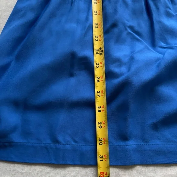 NWT Hunter & Brown Blue Puff Sleeve Mini Dress Small | Rayon Tiered - Picture 6 of 7